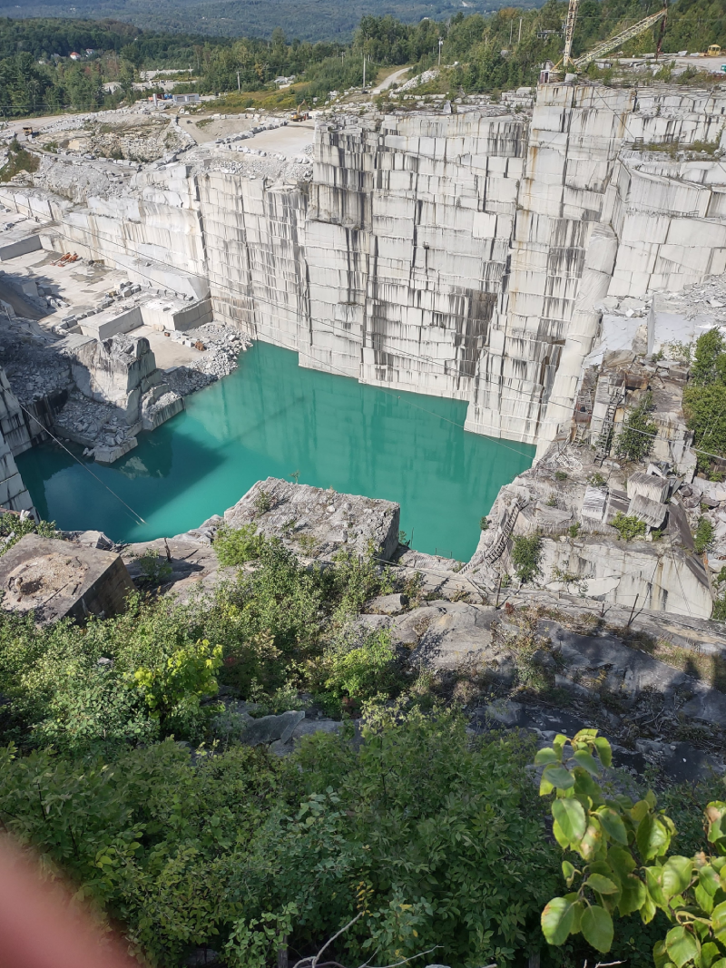 Barre Vt quarry construction worker on roof